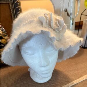 vintage inspired cloche winter hat felted wool angora blend bohemian Gatsby